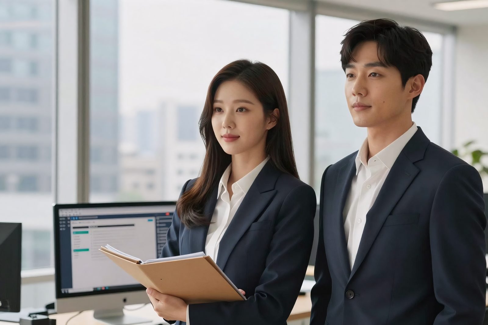 정돈된 문서와 데이터를 상징하는 추상 3D 일러스트
