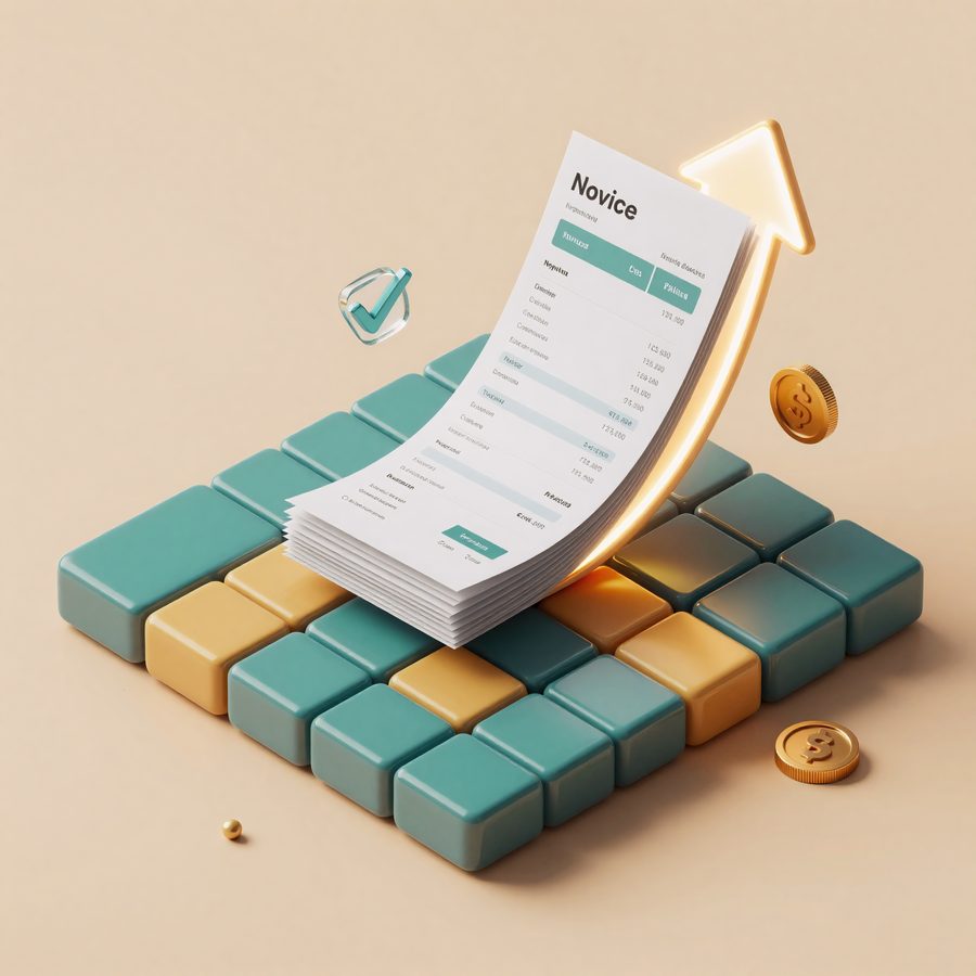 엑셀 자동화를 상징하는 추상 3D 일러스트